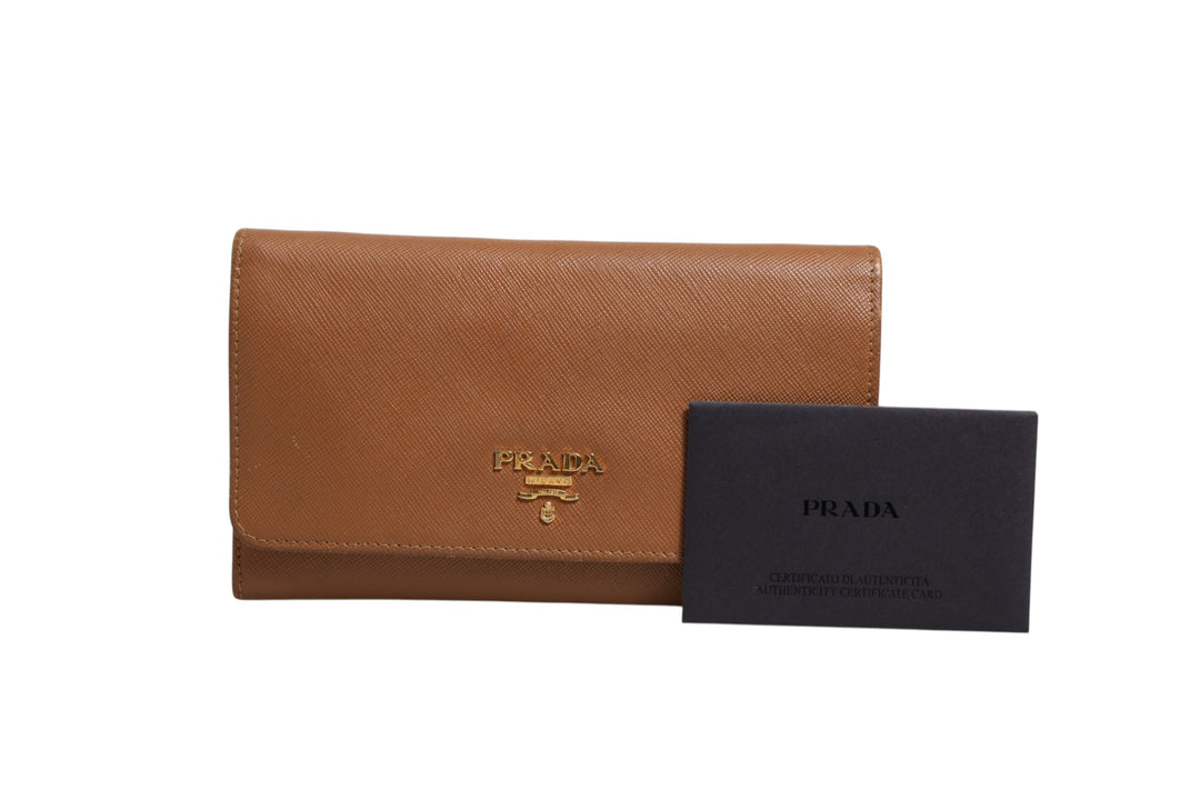 Brown and Gold Wallet Strap Prada