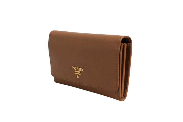 Brown and Gold Wallet Strap Prada