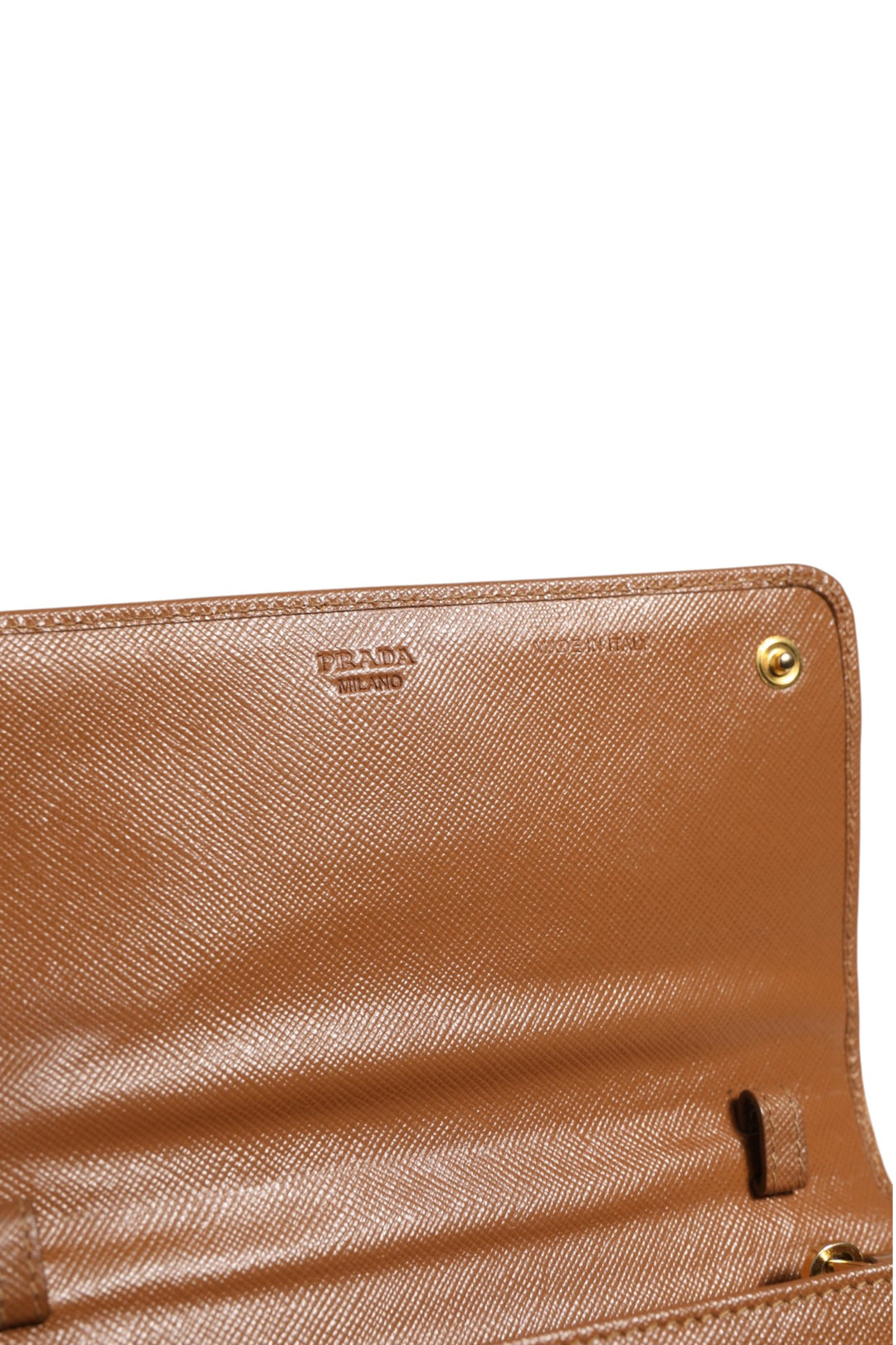 Brown and Gold Wallet Strap Prada