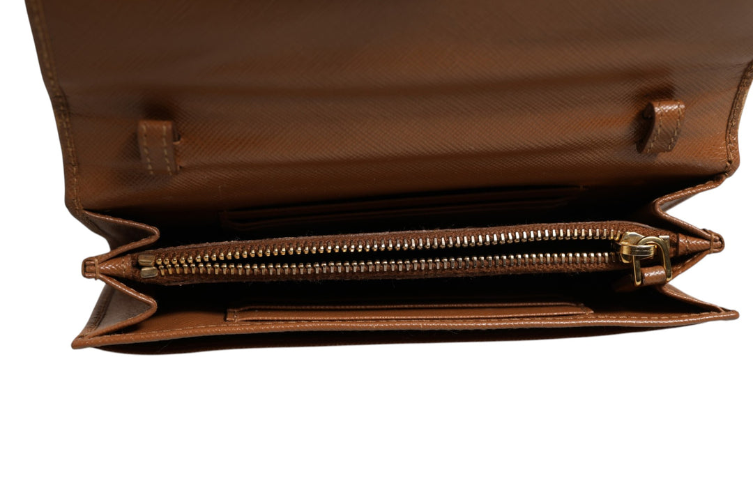 Brown and Gold Wallet Strap Prada