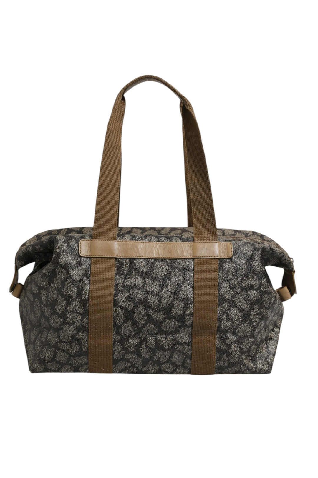 Green and Brown Pattern Canvas Duffel Bag Saint Laurent