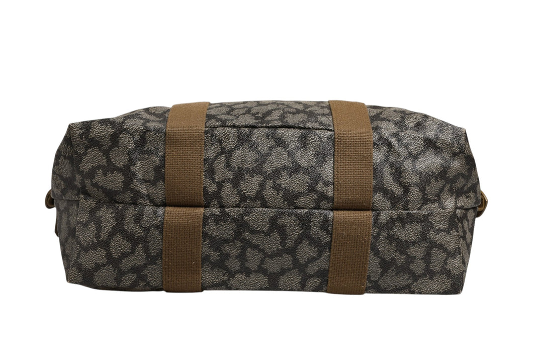 Green and Brown Pattern Canvas Duffel Bag Saint Laurent