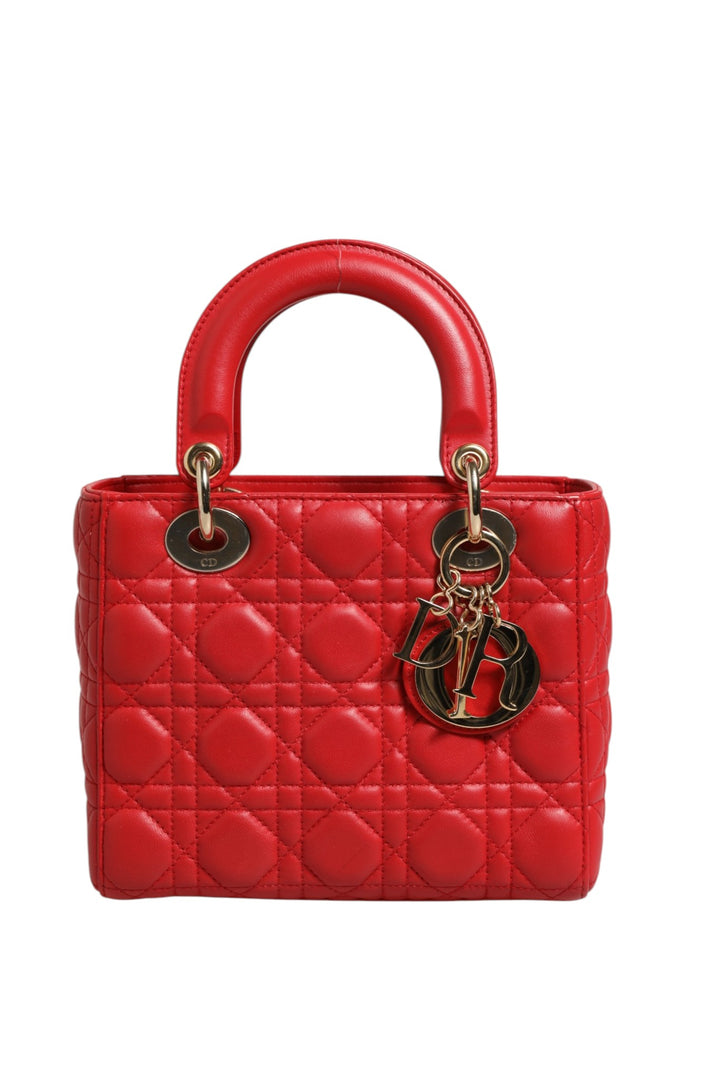 Lady Dior Cannage Leather Handbag Christian Dior