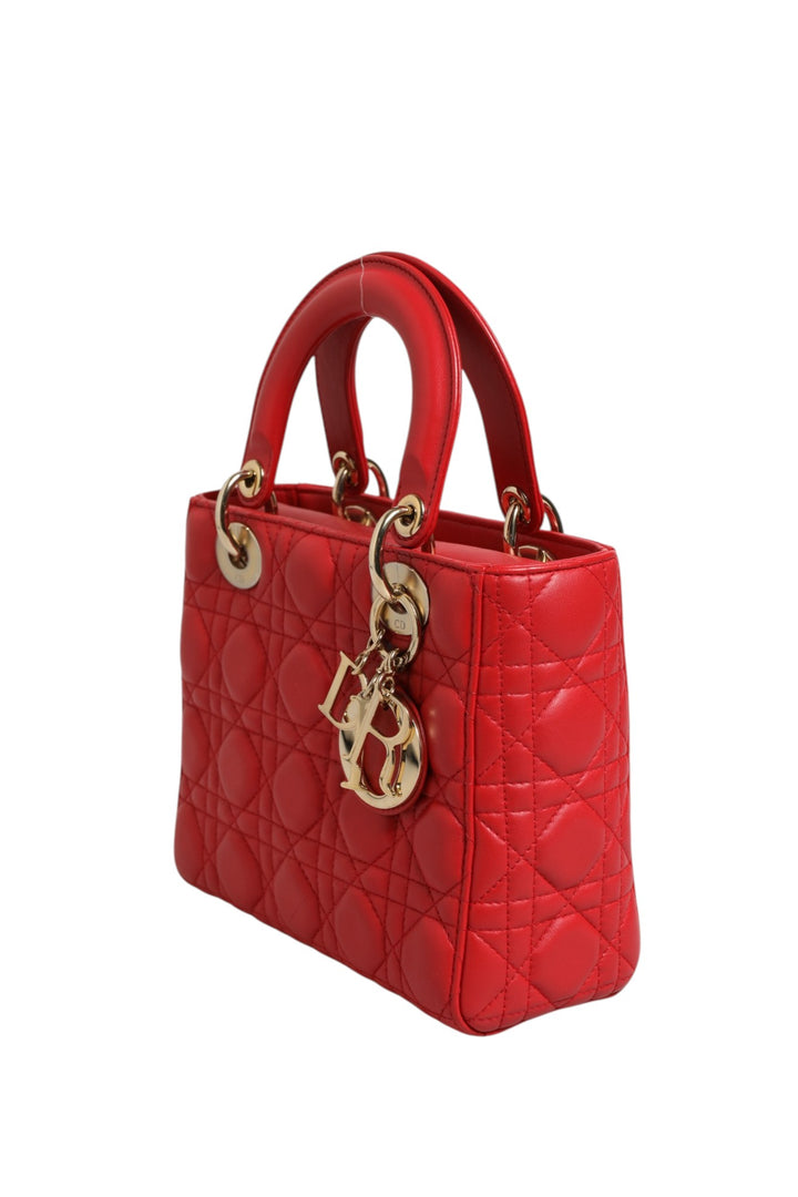 Lady Dior Cannage Leather Handbag Christian Dior