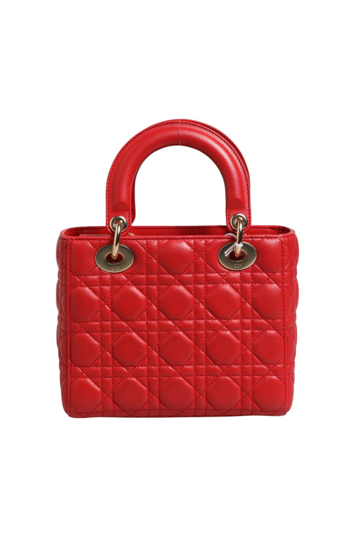 Lady Dior Cannage Leather Handbag Christian Dior