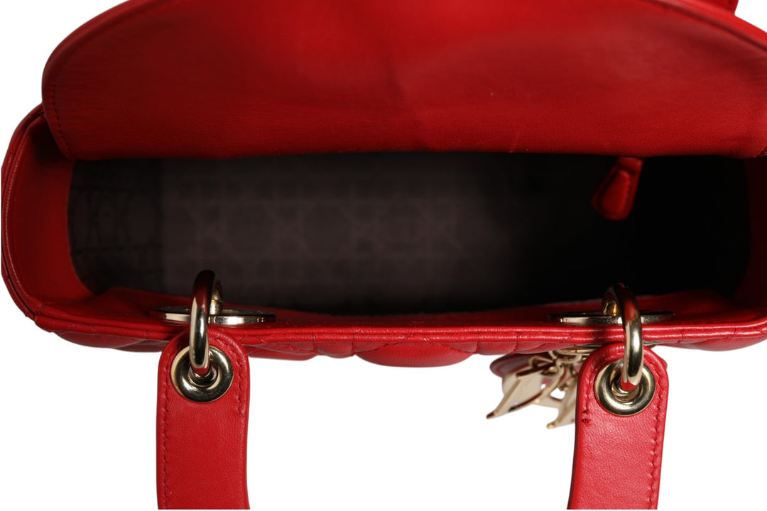 Lady Dior Cannage Leather Handbag Christian Dior