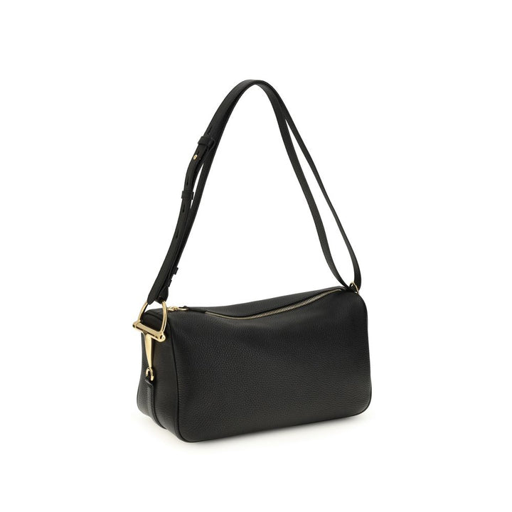 Black Calf Leather Bos Taurus Shoulder Bag Gucci