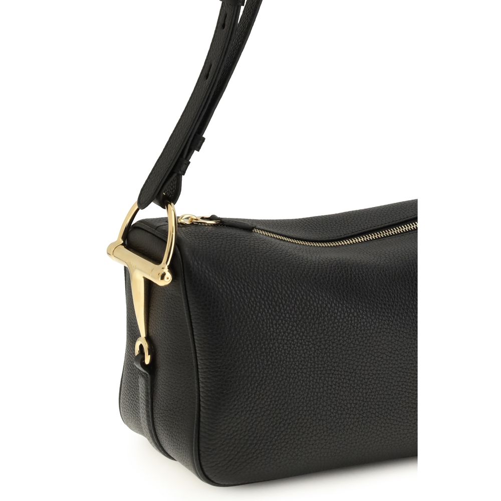 Black Calf Leather Bos Taurus Shoulder Bag Gucci
