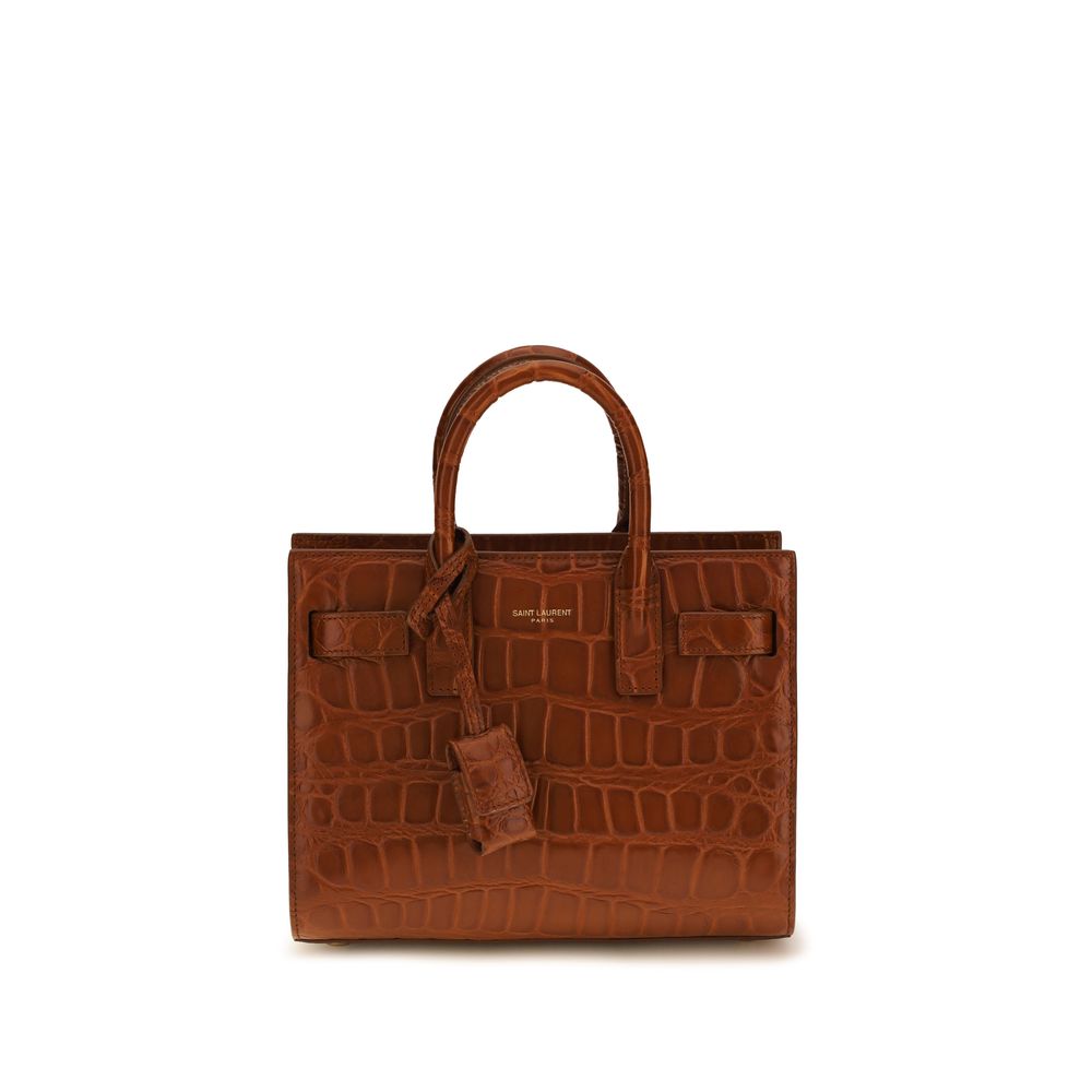 Brown Calf Leather Bos Taurus Handbag Saint Laurent