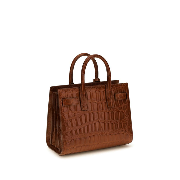 Brown Calf Leather Bos Taurus Handbag Saint Laurent