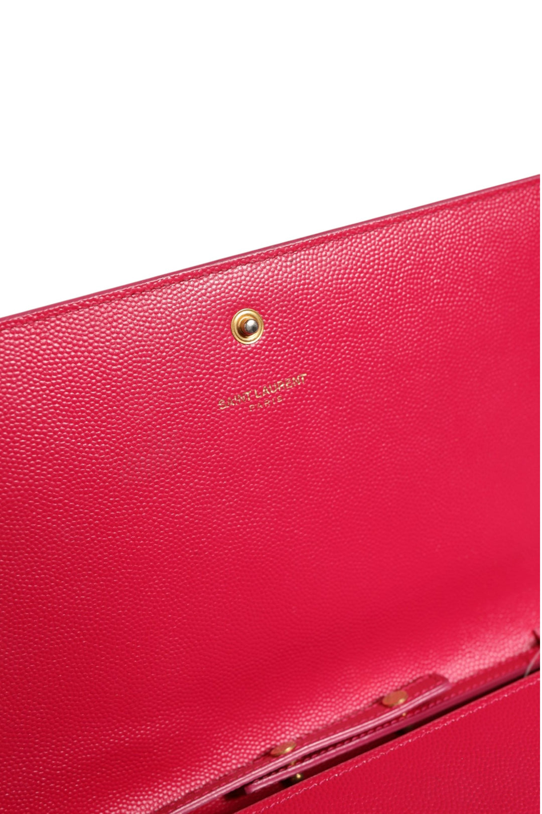 Red Leather Monogram Wallet on Chain Saint Laurent
