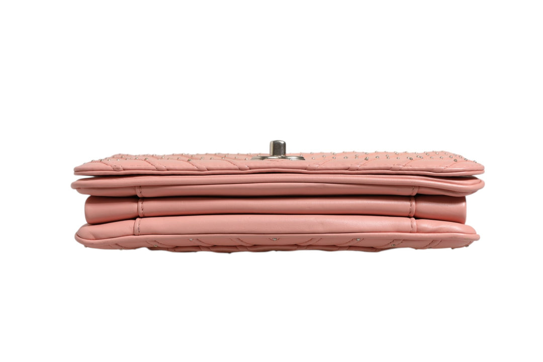 Small Classic Double Flap Bag Light Pink Chevron Chanel