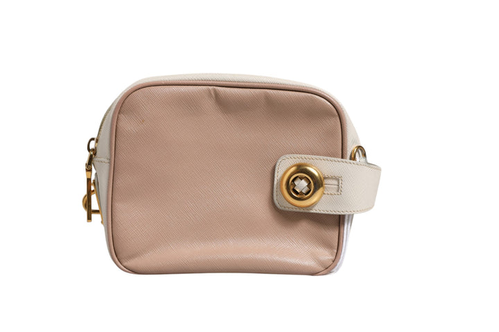 Clay Gray Small Leather Shoulder Bag Prada