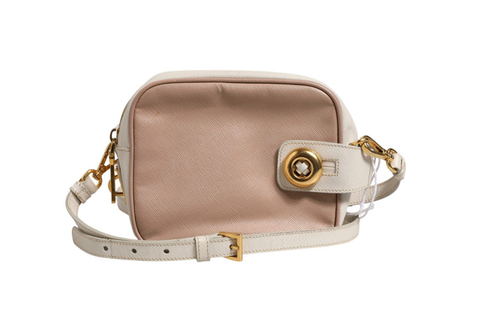 Clay Gray Small Leather Shoulder Bag Prada
