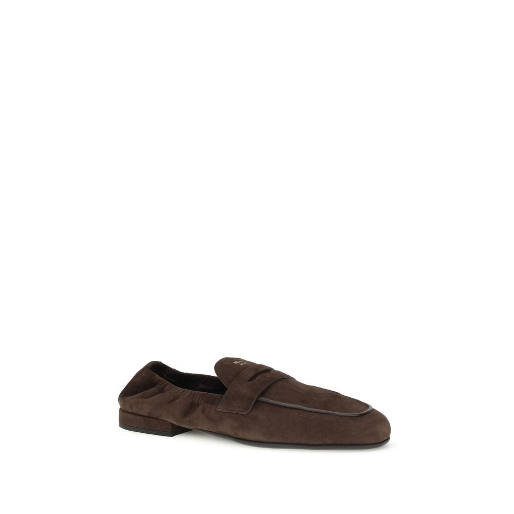 Brown Lamb Ovis Aries Aries Slip-On Loafers Prada
