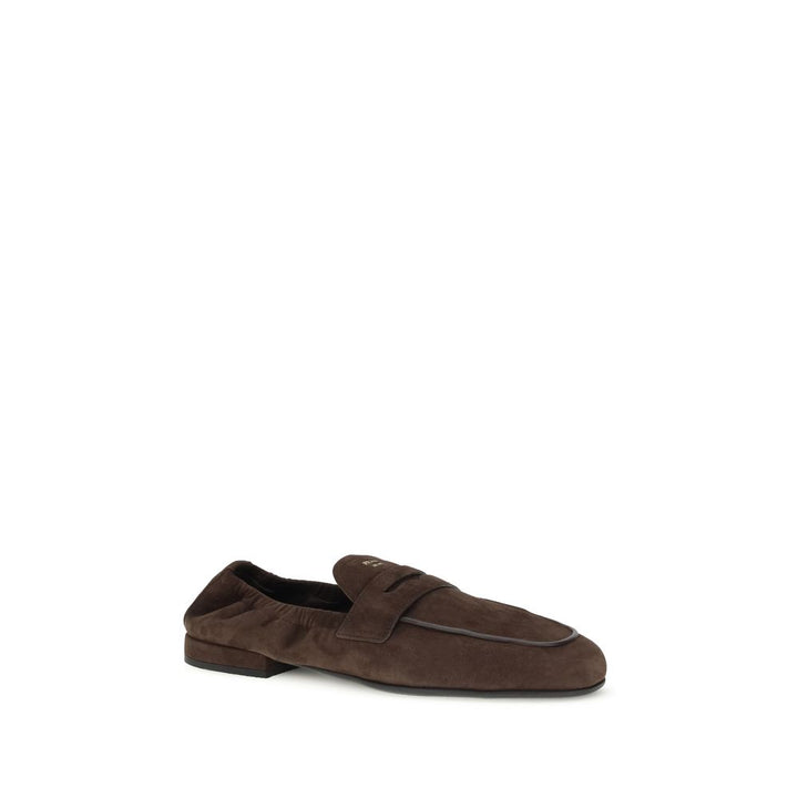Brown Lamb Ovis Aries Aries Slip-On Loafers Prada