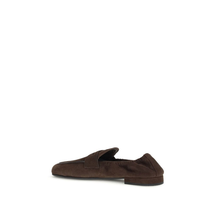 Brown Lamb Ovis Aries Aries Slip-On Loafers Prada