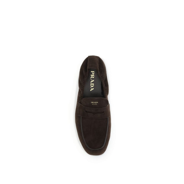 Brown Lamb Ovis Aries Aries Slip-On Loafers Prada