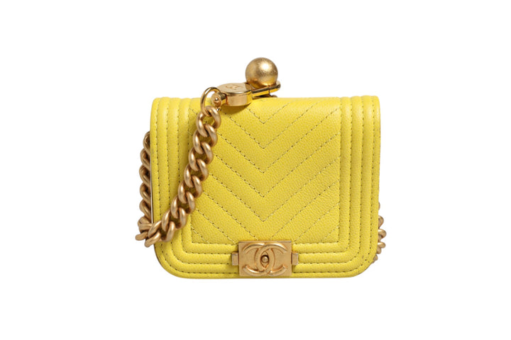 Crossbody Yellow Leather Bag Chanel