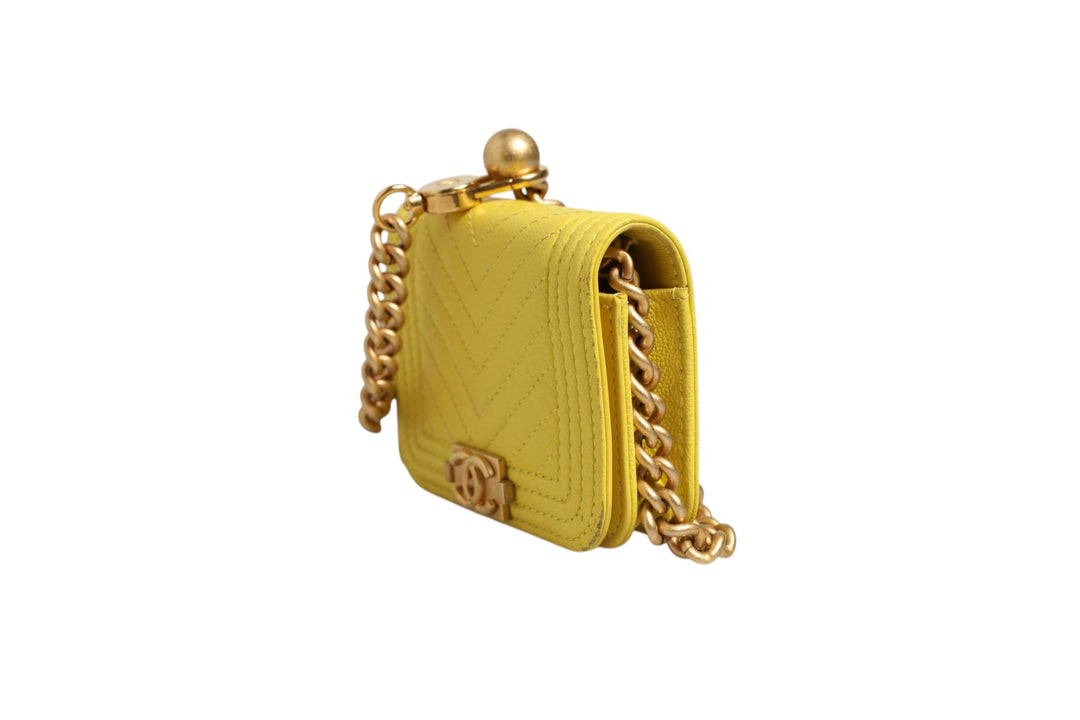 Crossbody Yellow Leather Bag Chanel