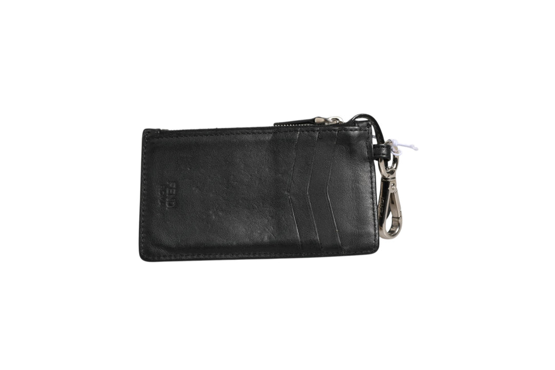 Vitello Liberty Studded Coin Pouch Key Case Ardesia Fendi