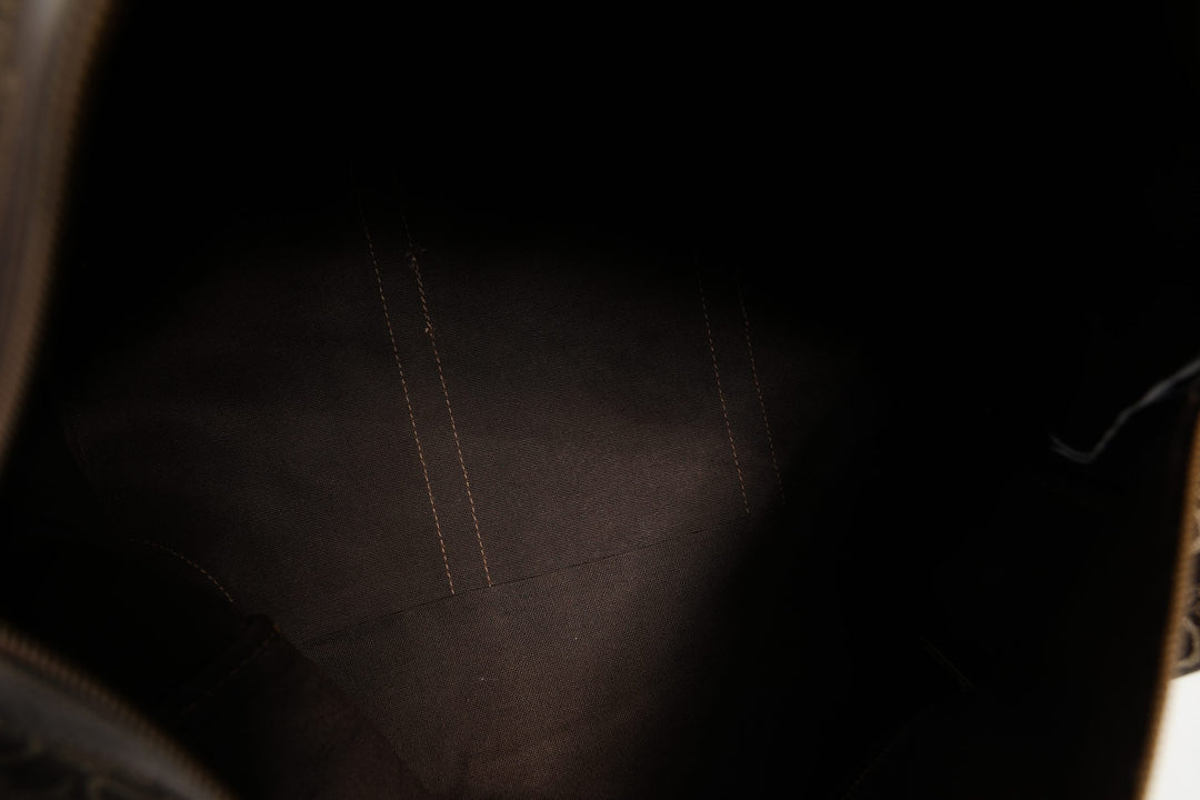 Dark brown and Gold logo duffel Celine