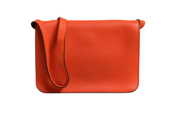 Jackie Soft Flap Shoulder Bag Leather Orange Gucci