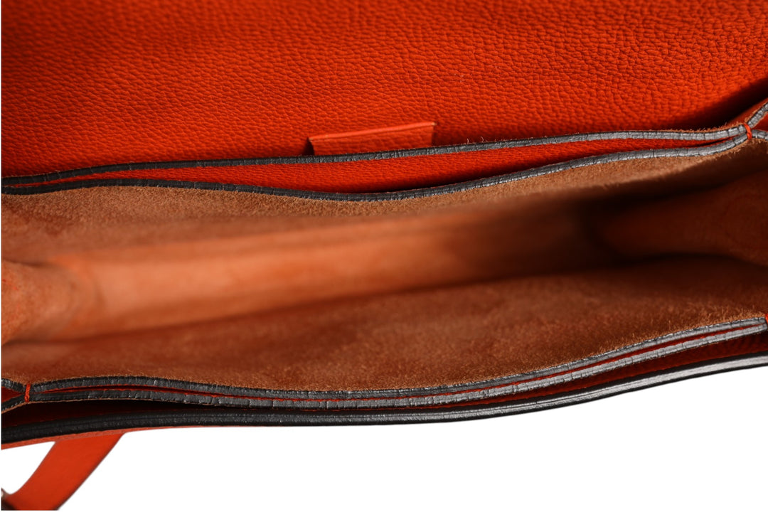 Jackie Soft Flap Shoulder Bag Leather Orange Gucci