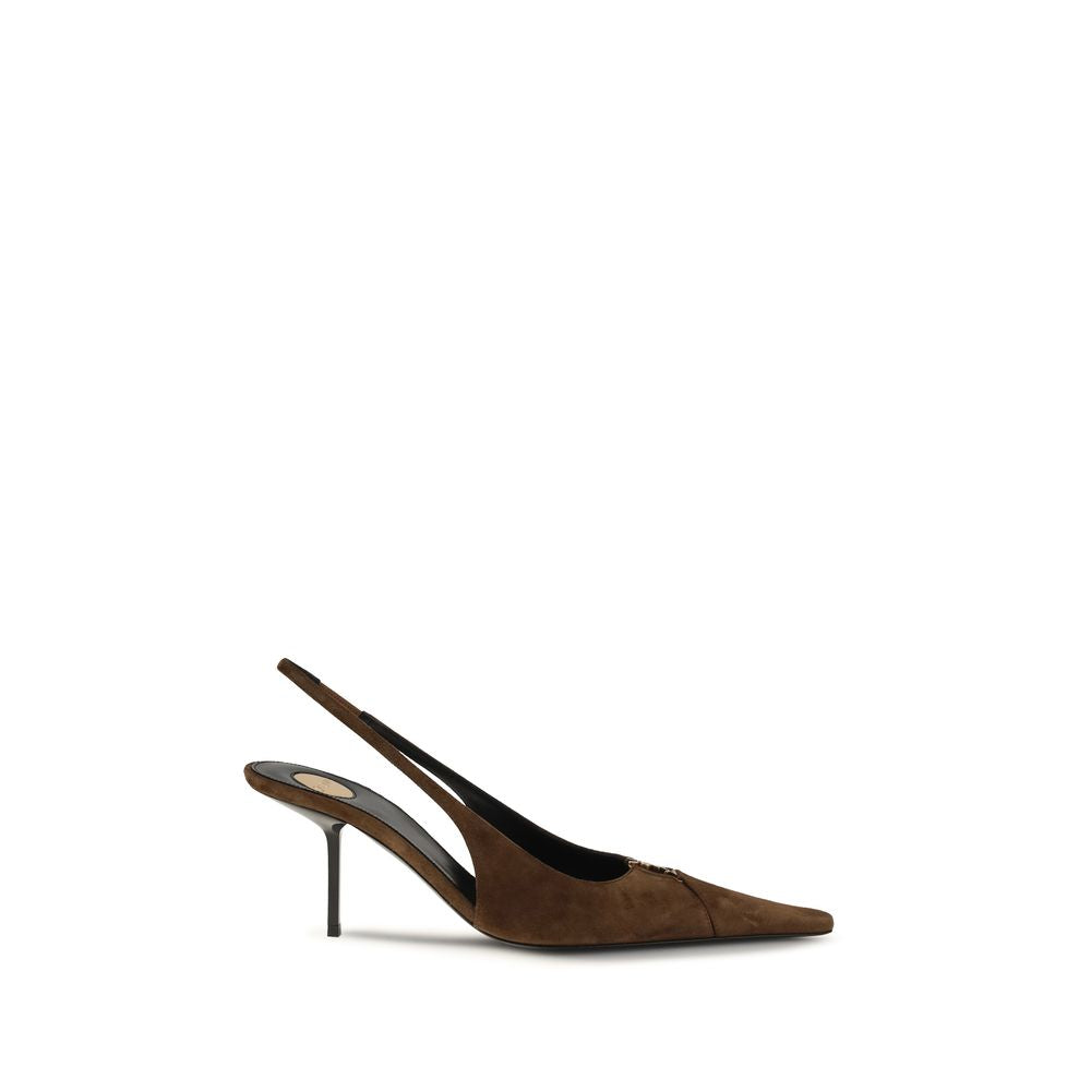 Brown Calf Leather Bos Taurus High Heel Pumps Saint Laurent