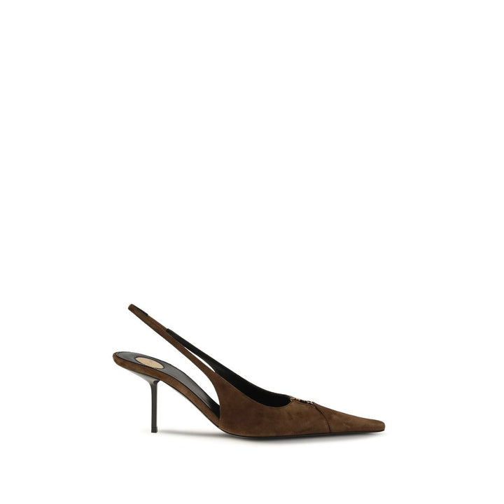 Brown Calf Leather Bos Taurus High Heel Pumps Saint Laurent