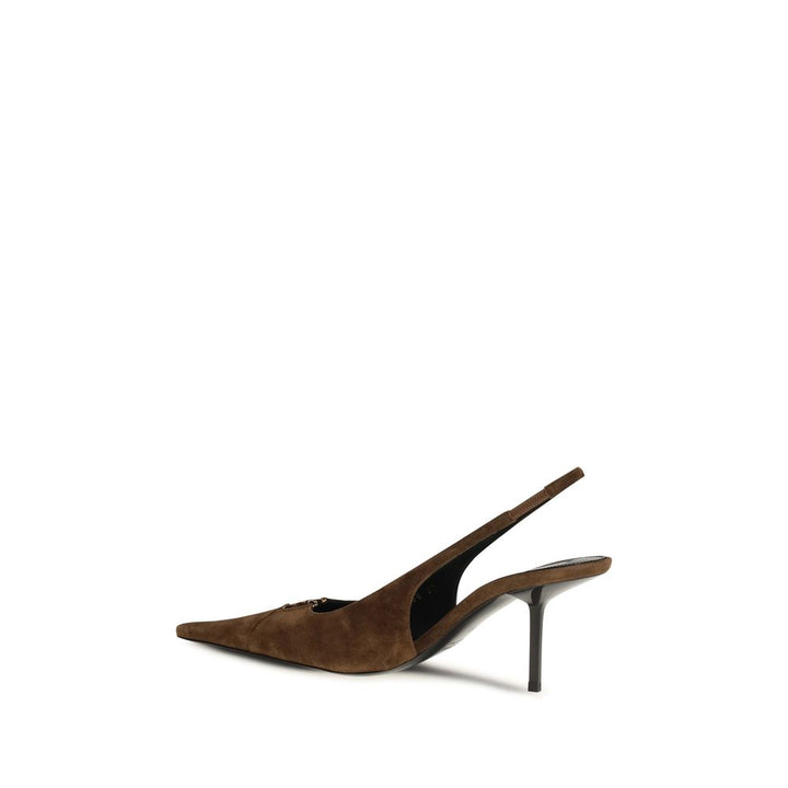 Brown Calf Leather Bos Taurus High Heel Pumps Saint Laurent