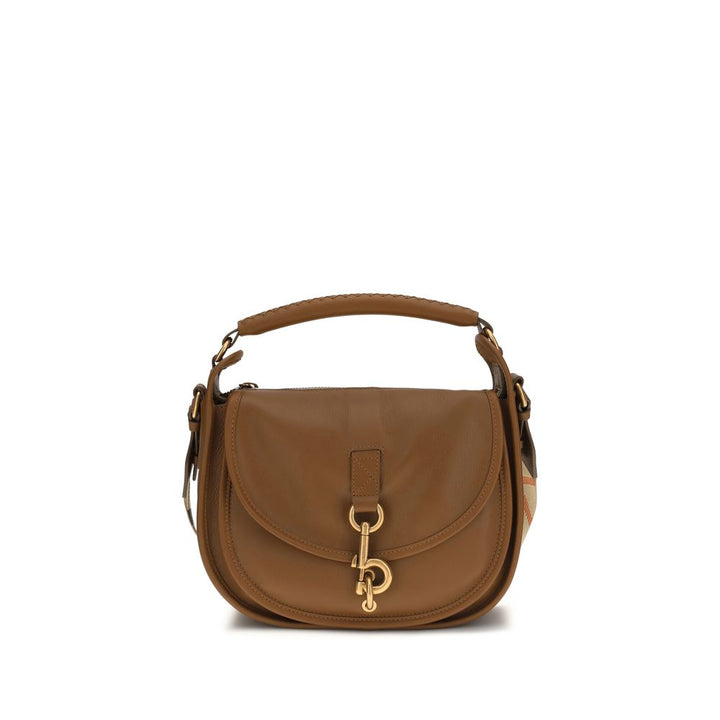 Brown Calf Leather Bos Taurus Shoulder Bag Burberry