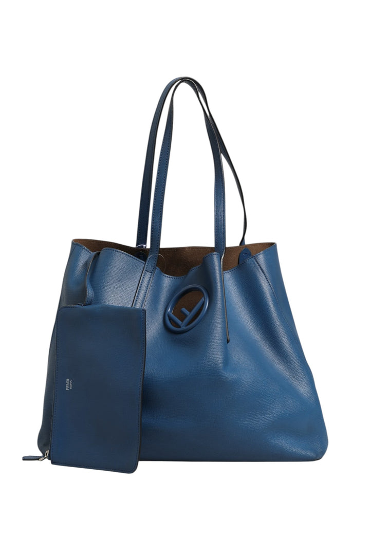 Leather Navy Blue Shopping Tote Fendi