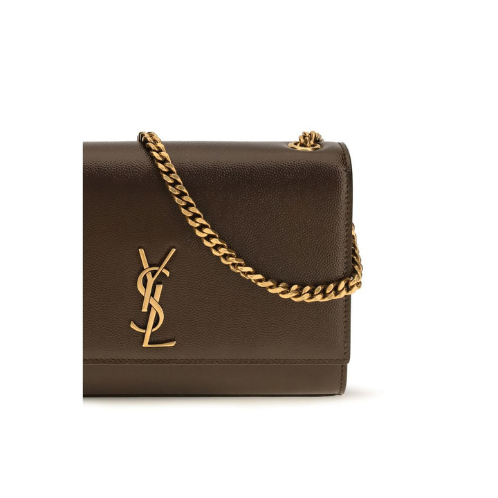 Brown Calf Leather Bos Taurus Shoulder Bag Saint Laurent