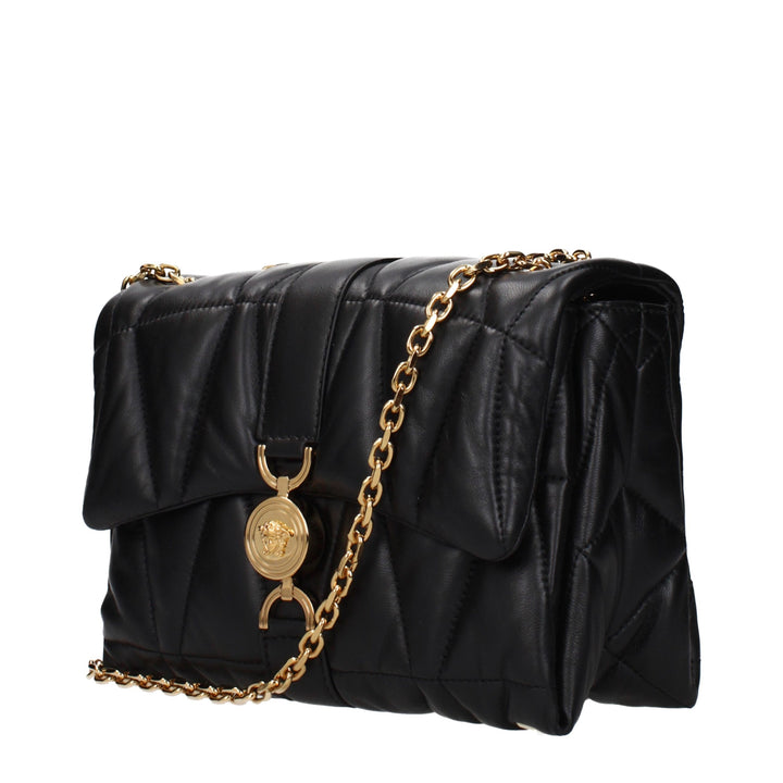 Black Leather Shoulder Bag Versace