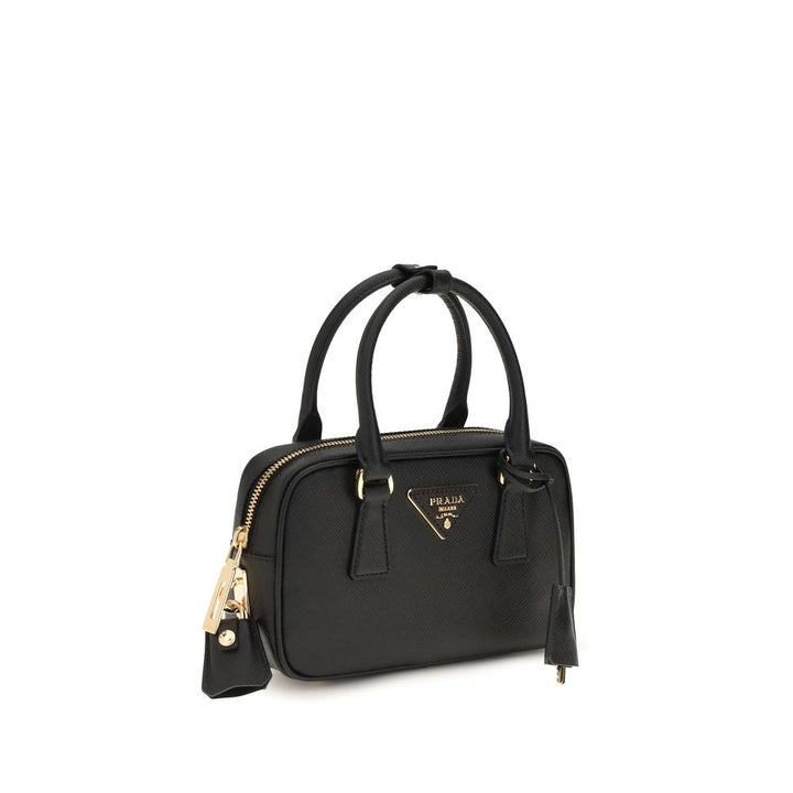 Black Calf Leather Bos Taurus Handbag Prada