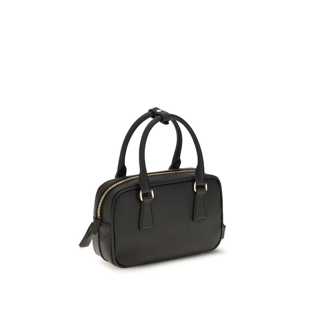 Black Calf Leather Bos Taurus Handbag Prada