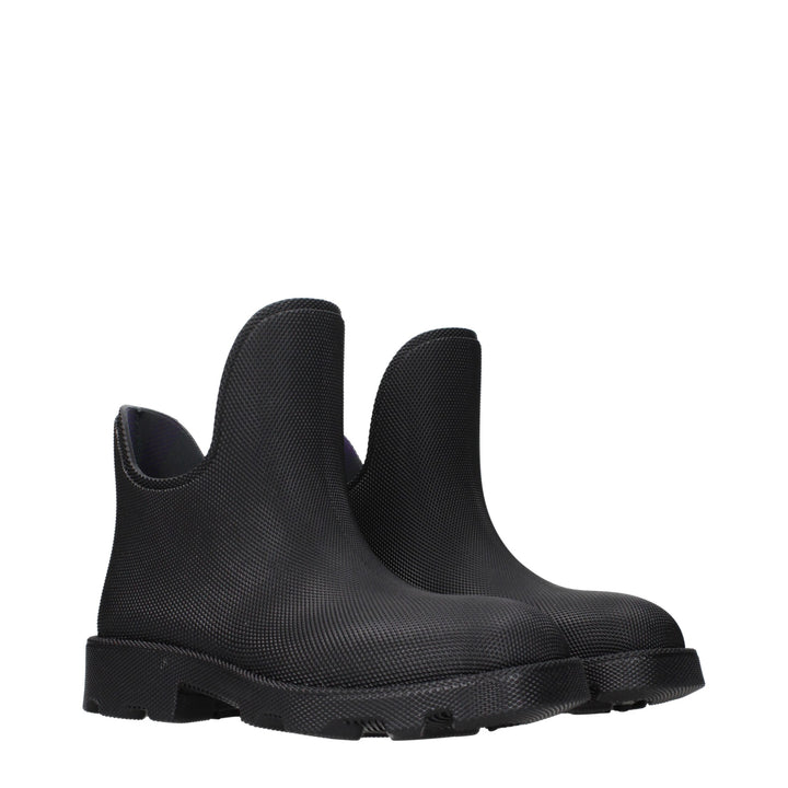 Black Cotton Ankle Boots Burberry