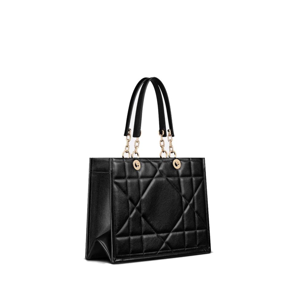 Black Leather Tote Bag Dior