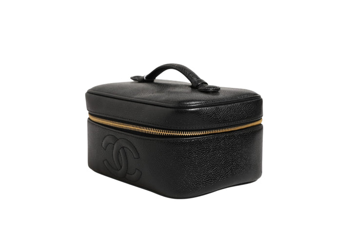 Black and gold makeup bag Chanel