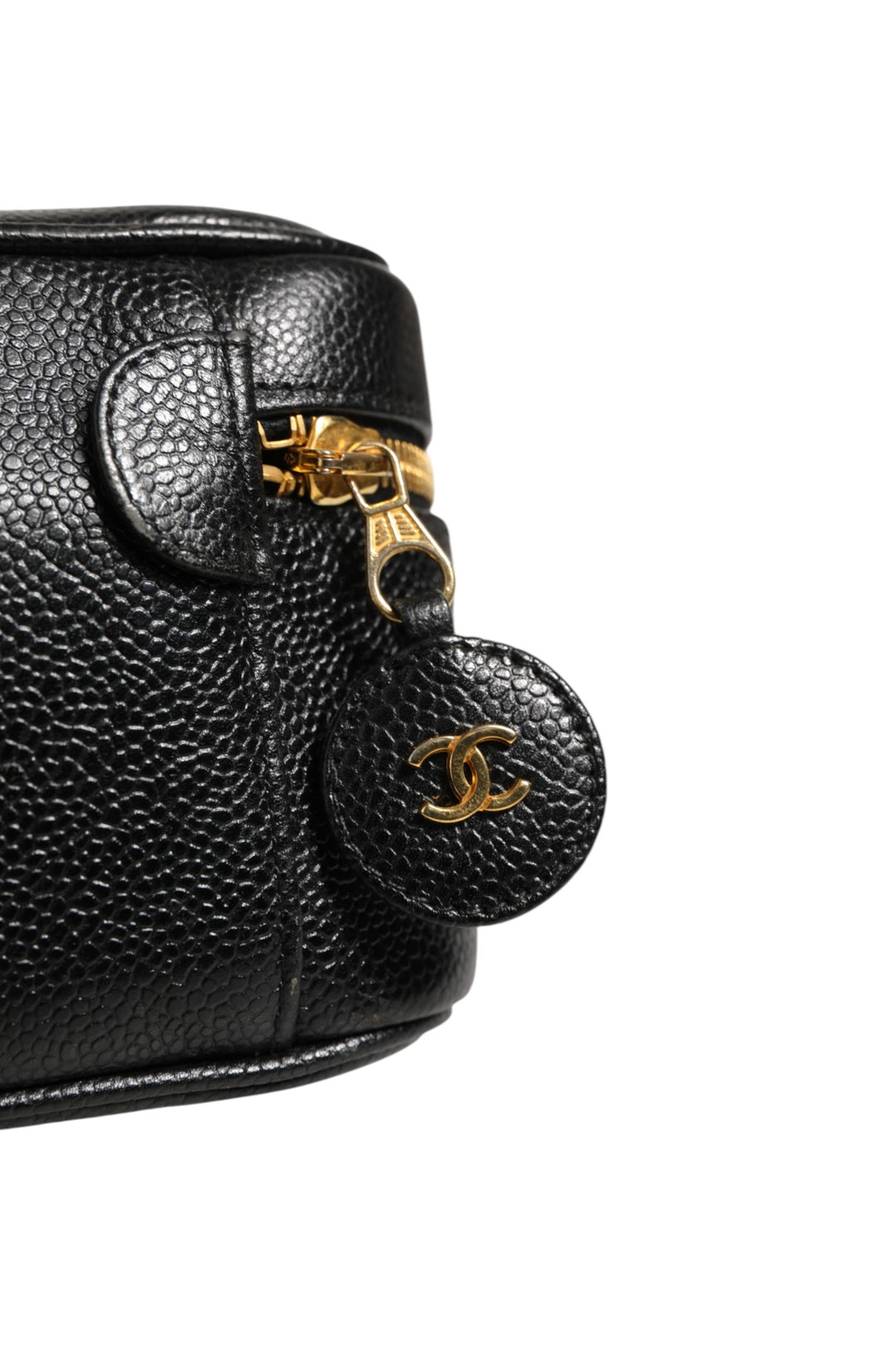 Black and gold makeup bag Chanel