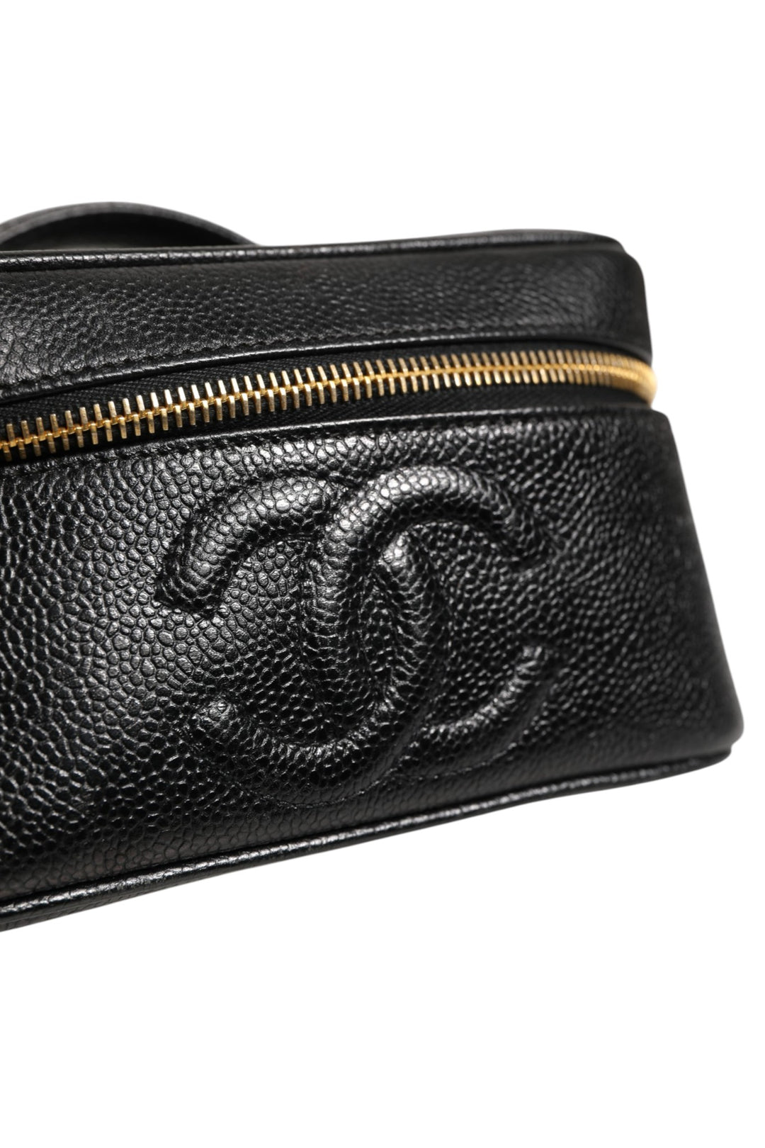 Black and gold makeup bag Chanel
