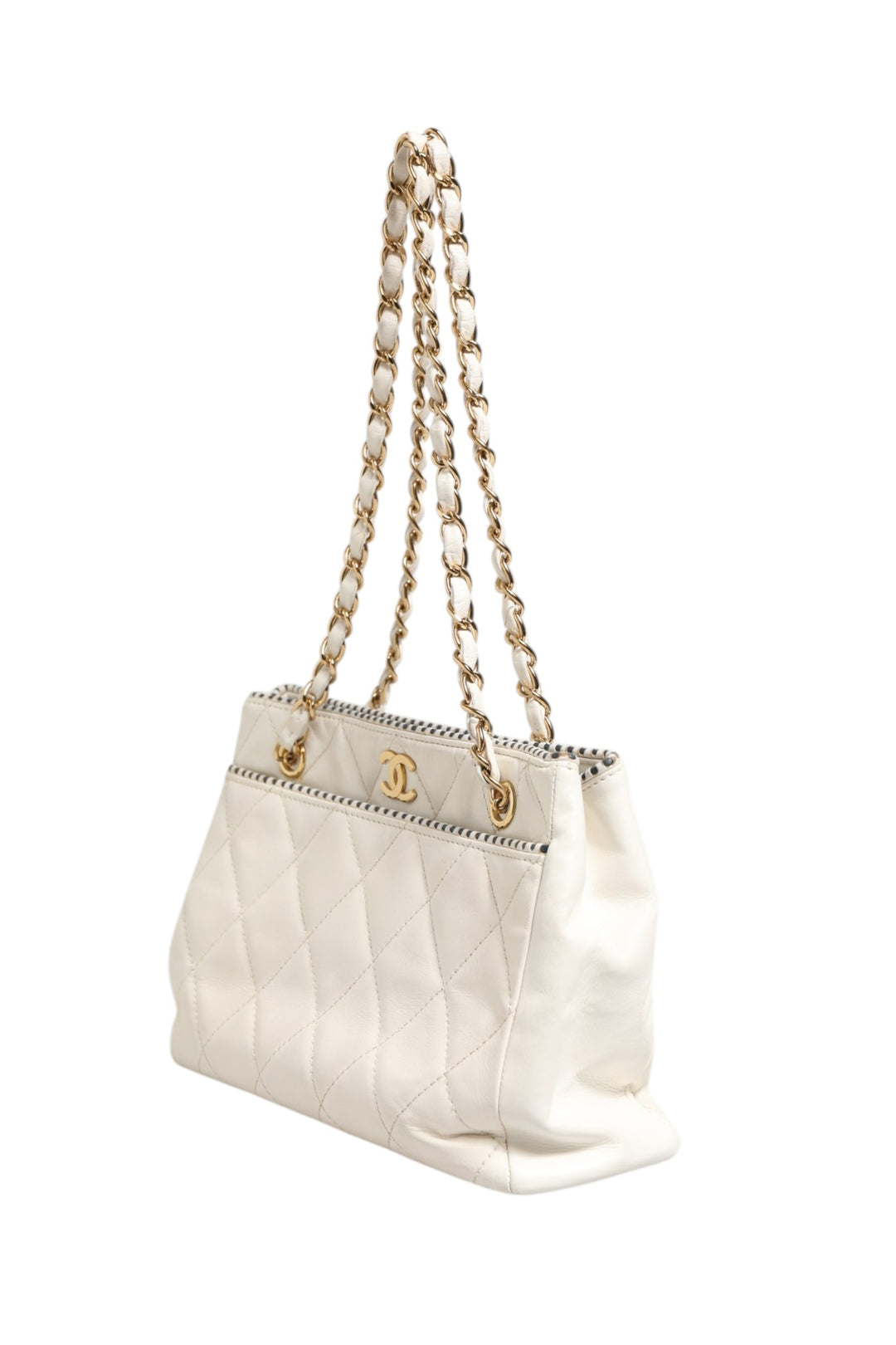 Shiny Calfskin Quilted Mini 22 White 1792563 Chanel