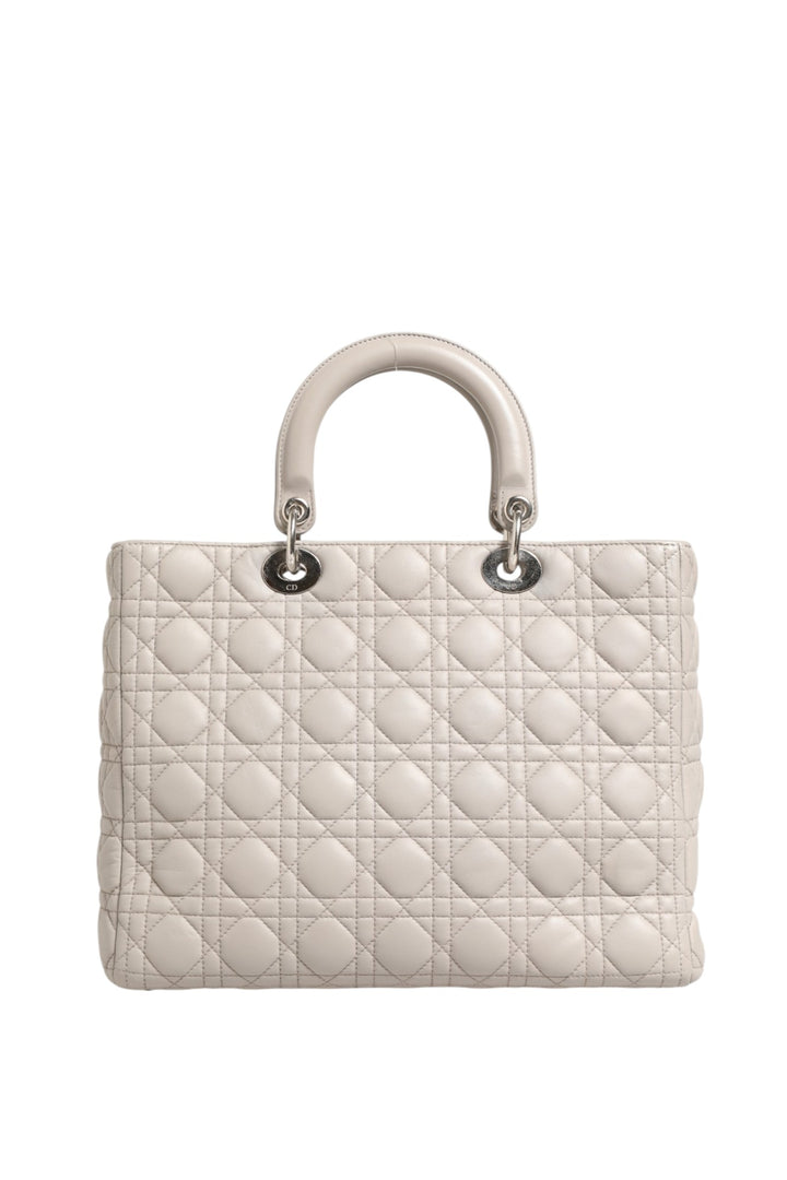 Lady Dior Large Grey Cannage Lambskin Bag Christian Dior