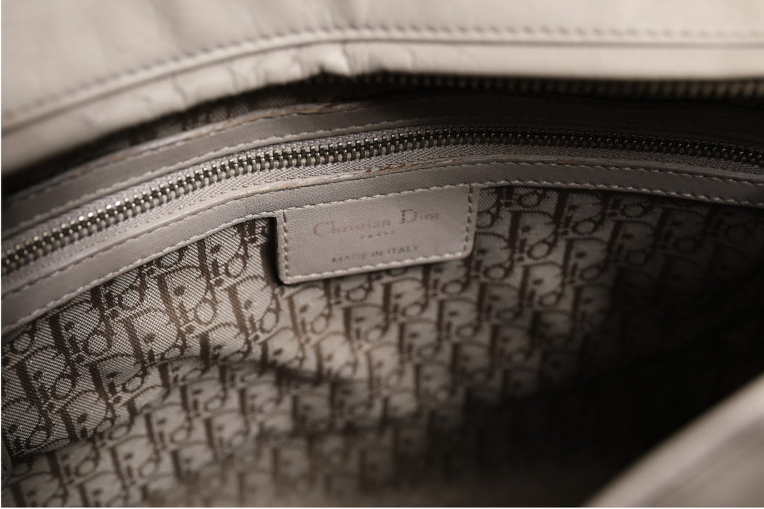 Lady Dior Large Grey Cannage Lambskin Bag Christian Dior