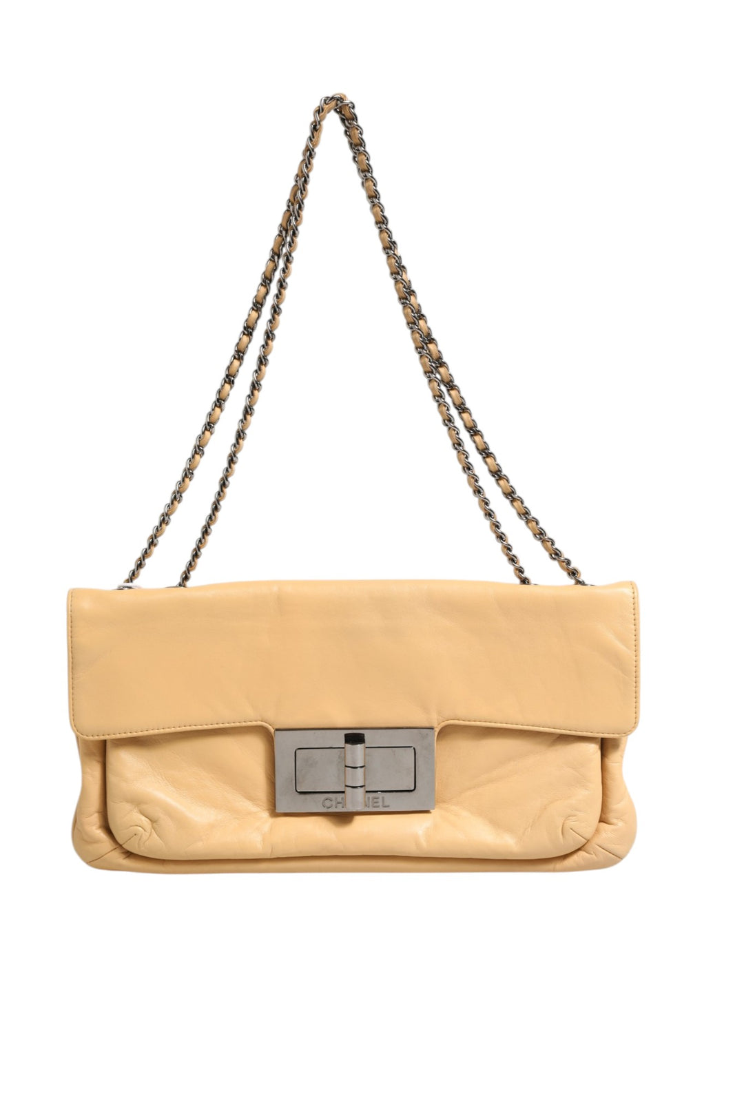 Beige Lambskin Giant Reissue Mademoiselle Lock Flap Bag Chanel