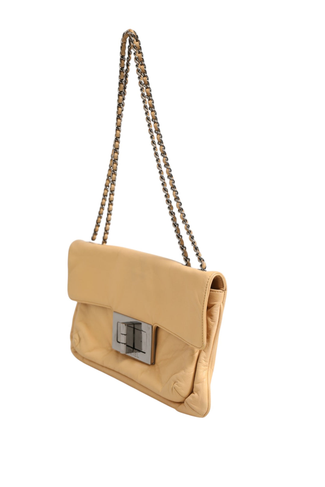 Beige Lambskin Giant Reissue Mademoiselle Lock Flap Bag Chanel