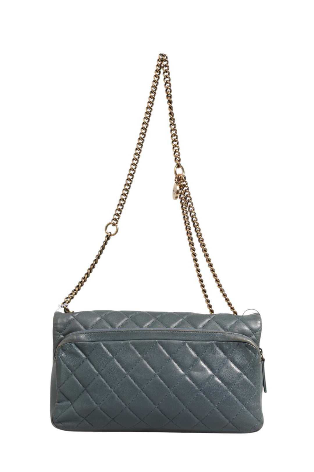 Blue Quilted Leather Crown Flap Shoulder Bag Chanel