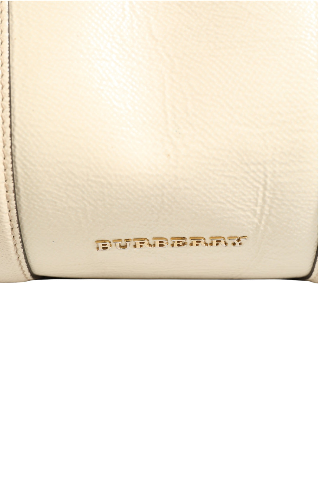 Chalk White Large Leather Tote Bag Burberry