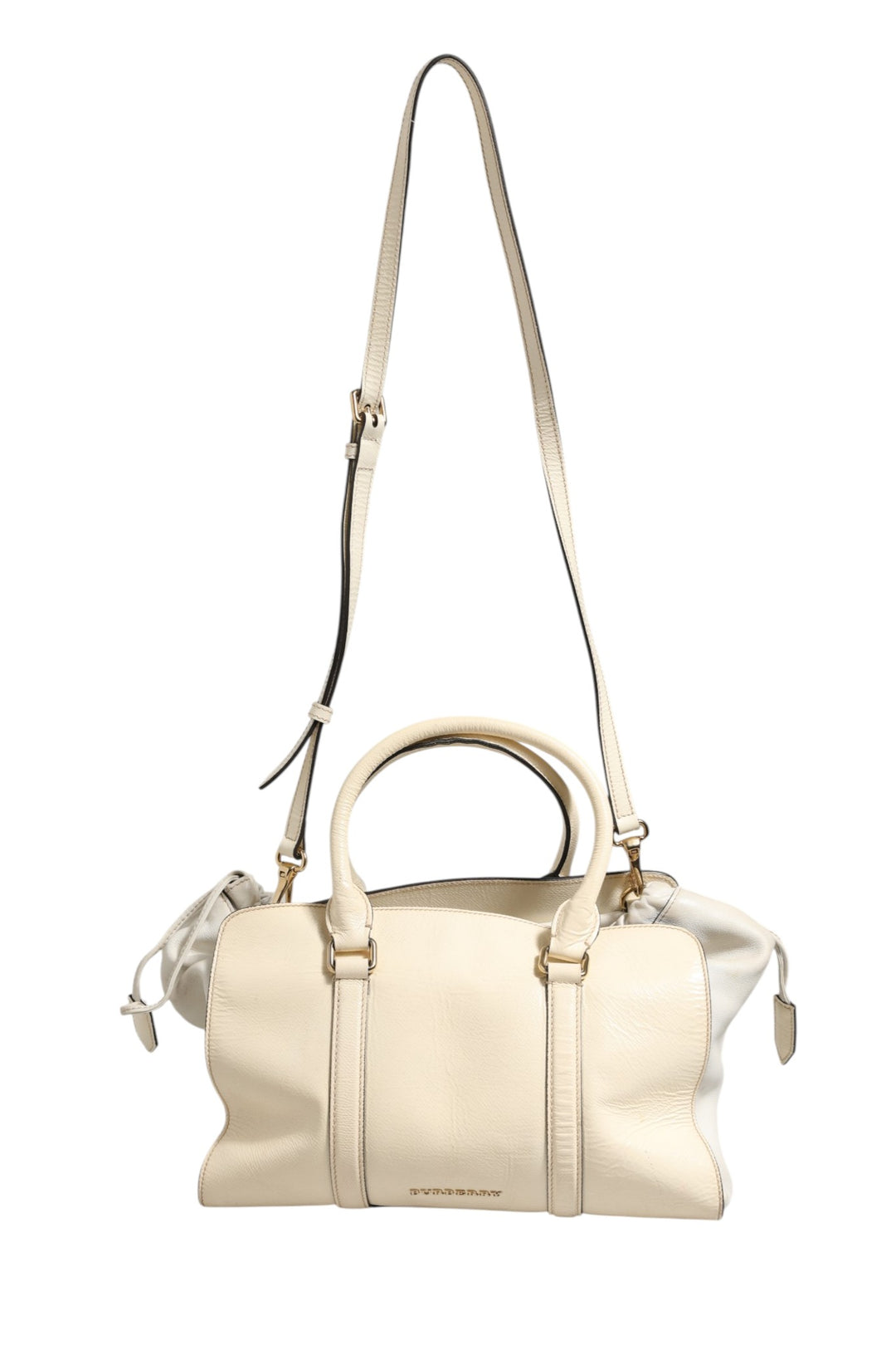 Chalk White Large Leather Tote Bag Burberry